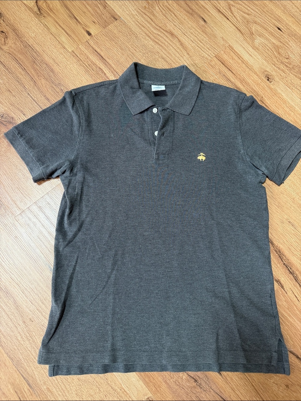 Brooks Brothers Dark Gray Polo with Yellow Embroidered Crest, size M